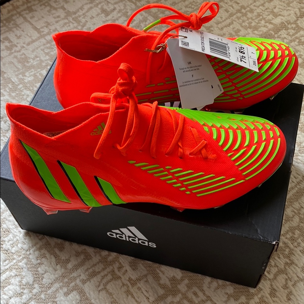 Adidas Predator Edge.1 Soccer Cleats - Solar Red and Green